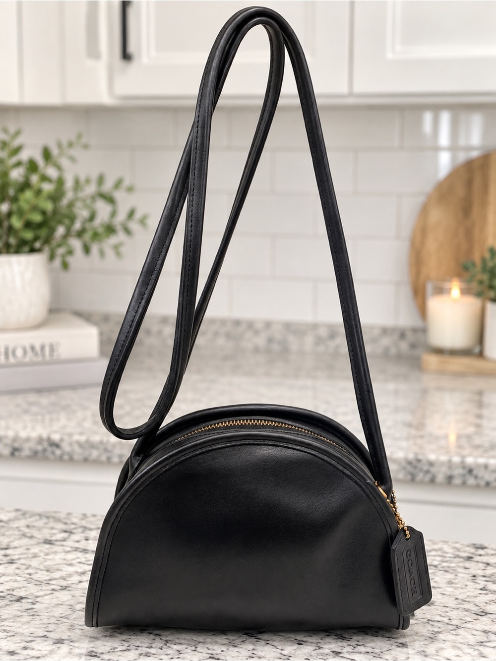Coach Vintage Kimball Zip 9911 Black Leather Crossbody Pre-1994 USA